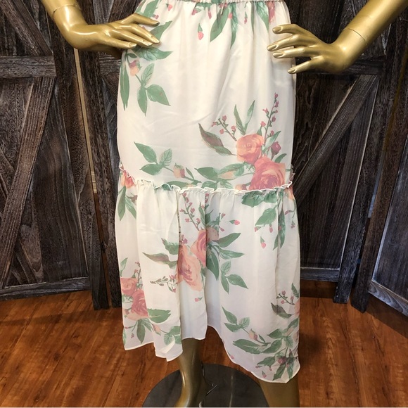 NWOT All Worthy Hunter McGrady Printed Chiffon Hem Dress - Picture 3 of 6